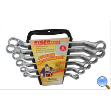 6PCS SGS Approved Matt Finish Double Offset Ring Wrench Set